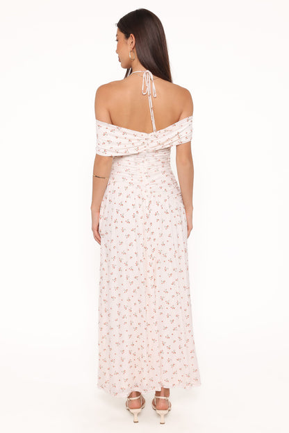 Mayven Maxi Dress - White Ditsy