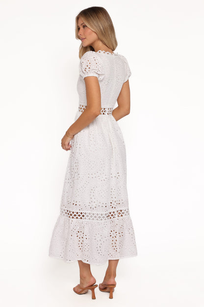 Melania Midi Dress - White