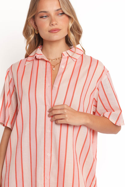 Norah Mini Dress - Pink Stripe
