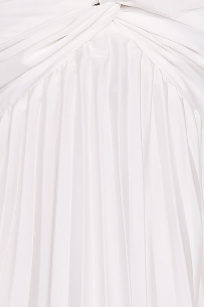 Nova Flutter Sleeve Midi Dress - White