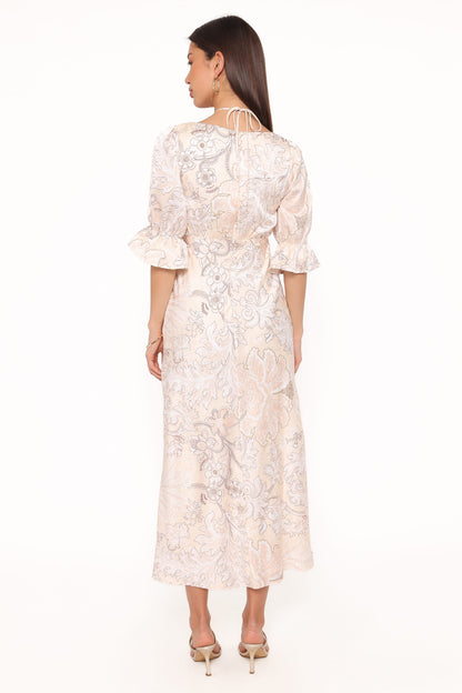 Pauline Long Sleeve Maxi Dress - Pastel Paisley