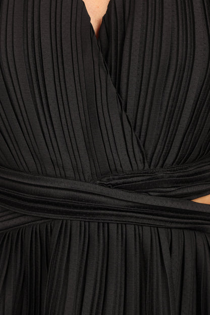 PIppa Long SLeeve Midi Dress - Black