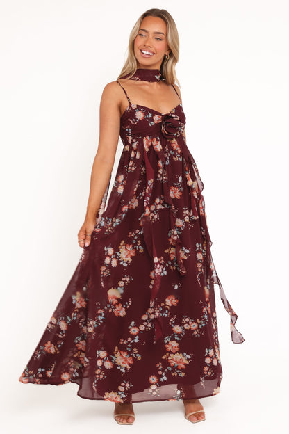 Tully Maxi Dress - Berry Floral