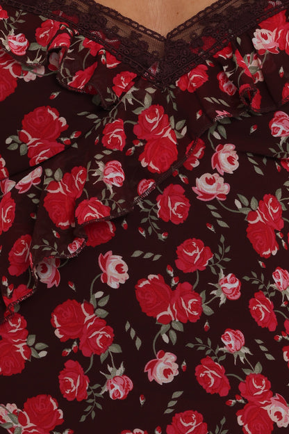 Virginia Maxi Dress - Brown Floral