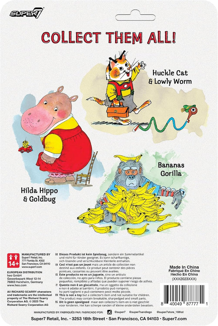 Richard Scarry Reaction Action Figure Wave 1- Huckle Cat