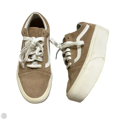 Shoes Sneakers Platform By Vans In Brown & White, Size: 7