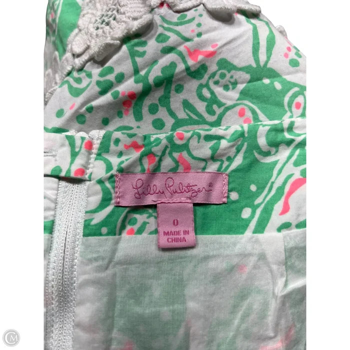 Skirt Designer By Lilly Pulitzer In Green & White, Size: Xs