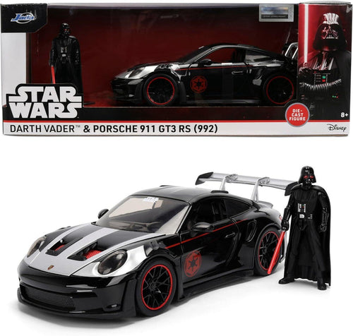 Star Wars 1:24 Scale Jada Hollywood Rides Die Cast Vehicle - Darth Vader & Porsche 911 GT3 RS (992)