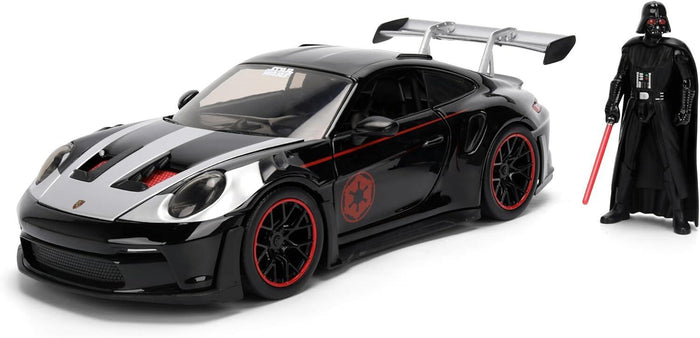 Star Wars 1:24 Scale Jada Hollywood Rides Die Cast Vehicle - Darth Vader & Porsche 911 GT3 RS (992)