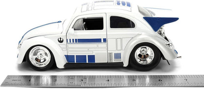 Star Wars 1:24 Scale Jada Hollywood Rides Die Cast Vehicle - R2-D2 & 1959 Volkswagen Drag Beetle