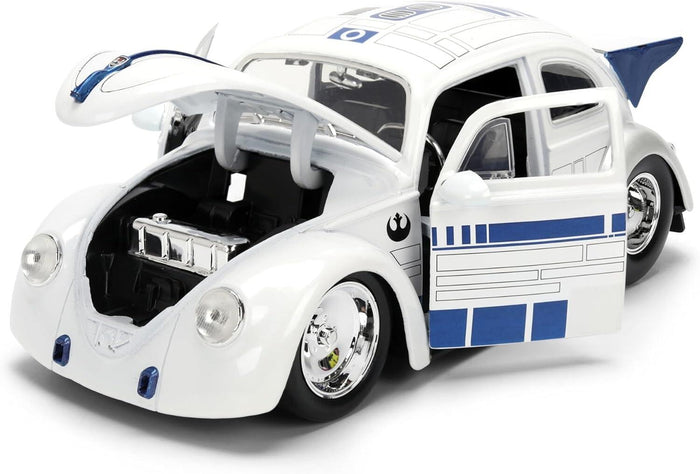 Star Wars 1:24 Scale Jada Hollywood Rides Die Cast Vehicle - R2-D2 & 1959 Volkswagen Drag Beetle