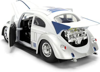 Star Wars 1:24 Scale Jada Hollywood Rides Die Cast Vehicle - R2-D2 & 1959 Volkswagen Drag Beetle