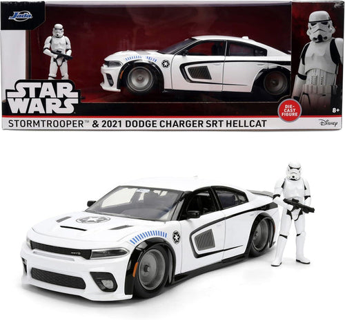 Star Wars 1:24 Scale Jada Hollywood Rides Die Cast Vehicle - Stormtrooper 2021 Dodge Charger