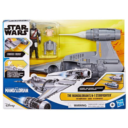 Star Wars Epic Hero Series 4 Inch Scale Vehicle - The Mandalorian's N-1 Starfighter w/ The Mandalorian & Grogu