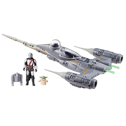 Star Wars Epic Hero Series 4 Inch Scale Vehicle - The Mandalorian's N-1 Starfighter w/ The Mandalorian & Grogu