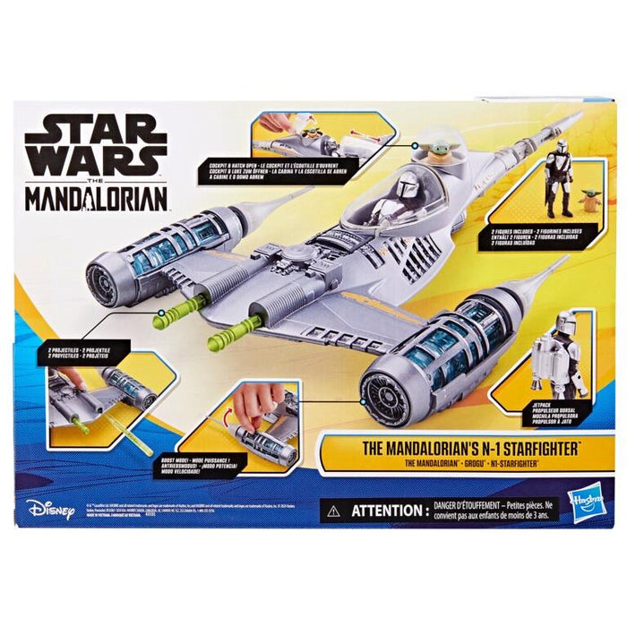 Star Wars Epic Hero Series 4 Inch Scale Vehicle - The Mandalorian's N-1 Starfighter w/ The Mandalorian & Grogu