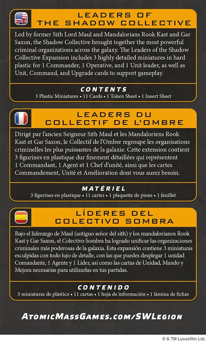 Star Wars Legion - Leaders of the Shadow Collective
