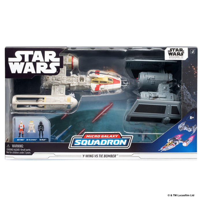 Star Wars Micro Galaxy Squadron Deluxe Vehicle 2 Pack - Y-Wing Vs Imperial Tie Bomber