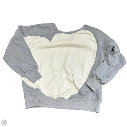 Sweatshirt Crewneck By Maeve In Grey & White, Size: Xs