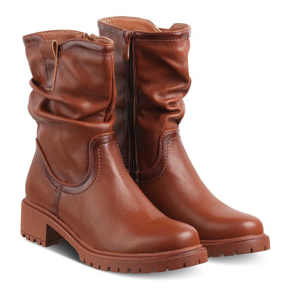 The Akranes Camel Women's Ankle-length Boots Tresmode - Tresmode