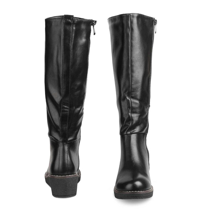 The Alavus Black Women's Knee-length Boots Tresmode - Tresmode