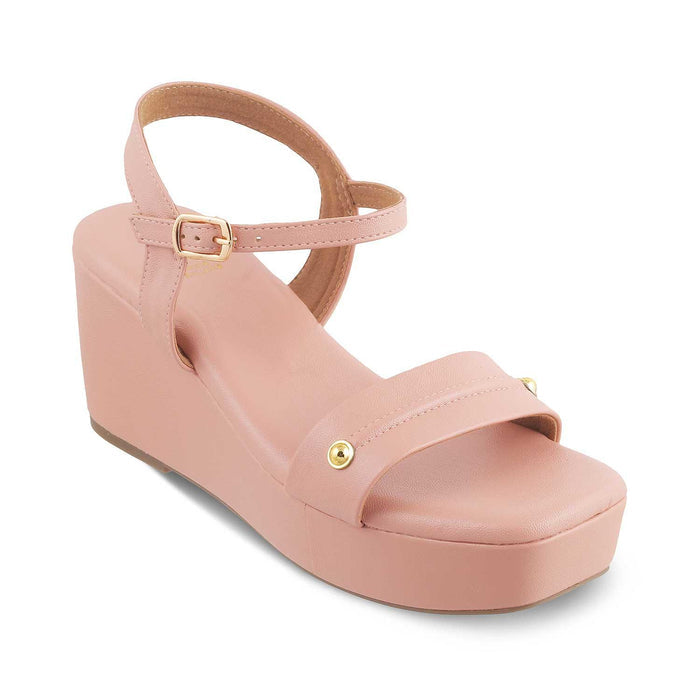 The Amst Pink Women's Dress Wedge Sandals Tresmode - Tresmode