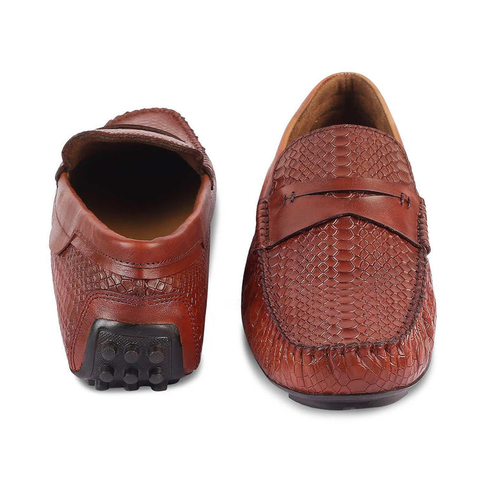 The Argon Tan Men's Leather Driving Loafers Tresmode - Tresmode