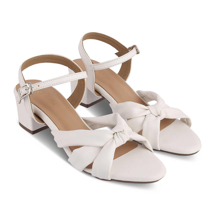 The Boem White Women's Dress Block Heel Sandals - Tresmode