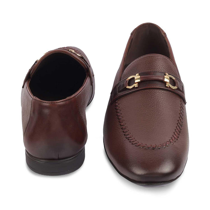 The Bologna Brown Men's Leather Loafers Tresmode - Tresmode