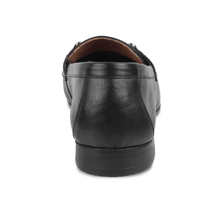 The Bone Black Men's Leather Loafers Tresmode - Tresmode