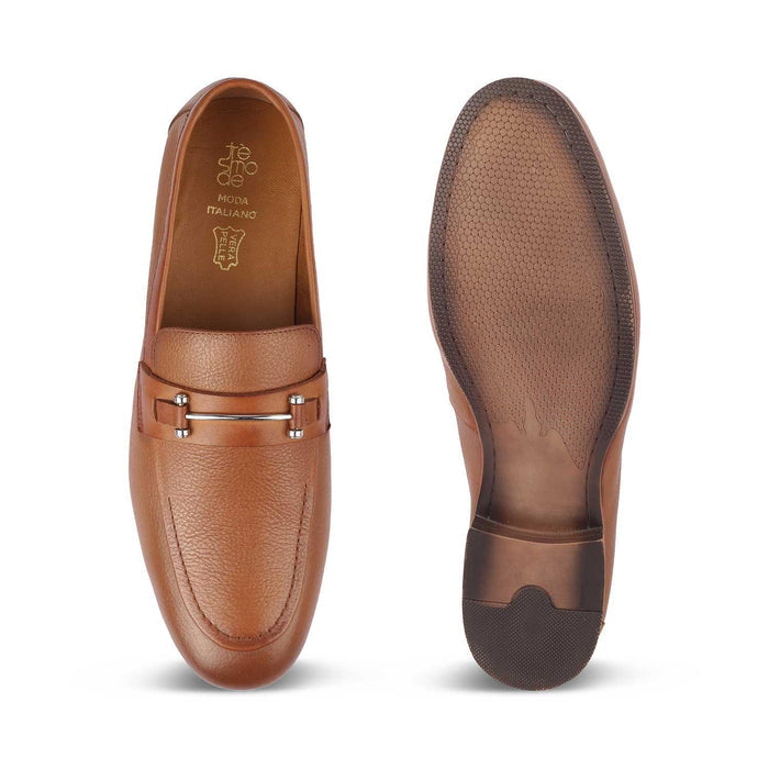 The Bone Tan Men's Leather Loafers Tresmode - Tresmode