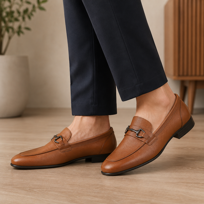 The Bremen Tan Men's Leather Loafers Tresmode