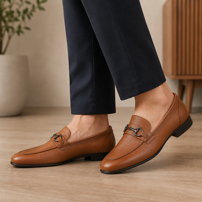 The Bremen Tan Men's Leather Loafers Tresmode