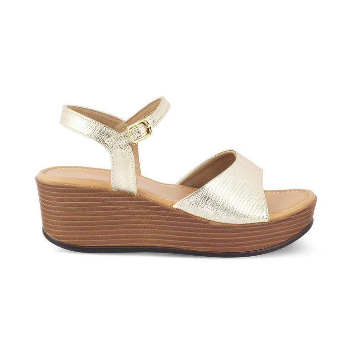 The Cannes Gold Women's Dress Wedge Sandals Tresmode - Tresmode