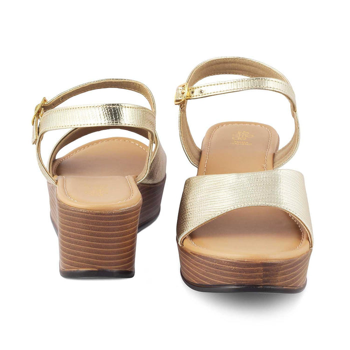 The Cannes Gold Women's Dress Wedge Sandals Tresmode - Tresmode