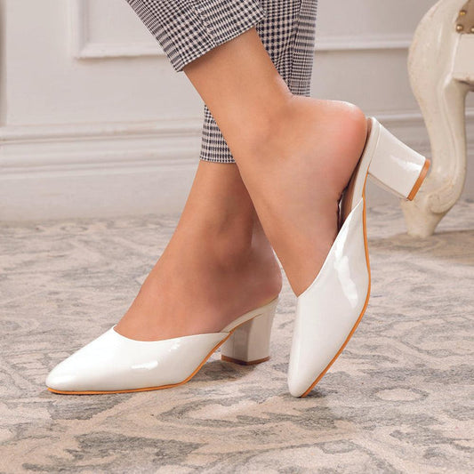 The Carbo White Women's Dress Block Heel Sandals Tresmode - Tresmode