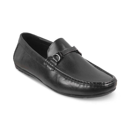 The Cegold Black Men's Leather Driving Loafers Tresmode - Tresmode