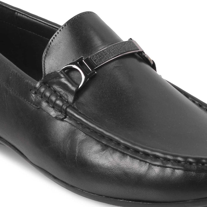 The Cegold Black Men's Leather Driving Loafers Tresmode - Tresmode