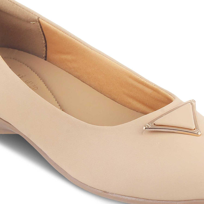 The Cheviz Beige Women's Dress Ballerinas Tresmode - Tresmode