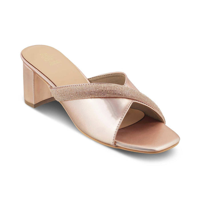 The Elan Champagne Women's Dress Block Heel Sandals Tresmode - Tresmode