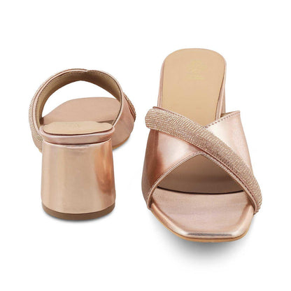 The Elan Champagne Women's Dress Block Heel Sandals Tresmode - Tresmode