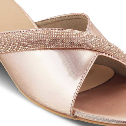 The Elan Champagne Women's Dress Block Heel Sandals Tresmode - Tresmode