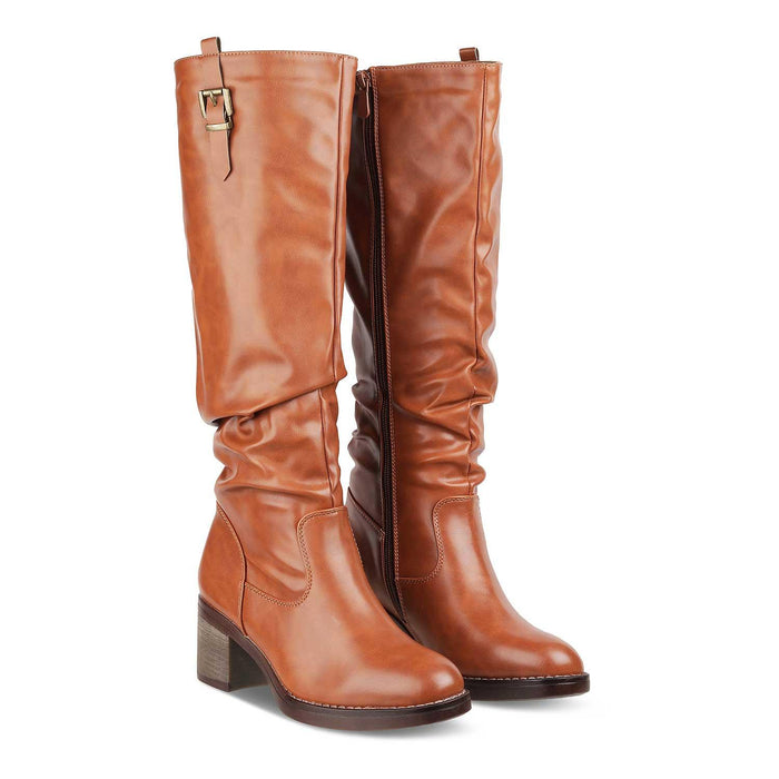 The Gardaber Camel Women's Knee-length Boots Tresmode - Tresmode