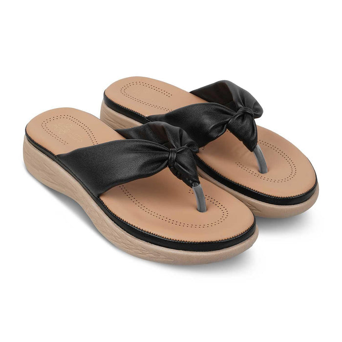 The Habi New Black Women's Casual Wedge Sandals Tresmode - Tresmode