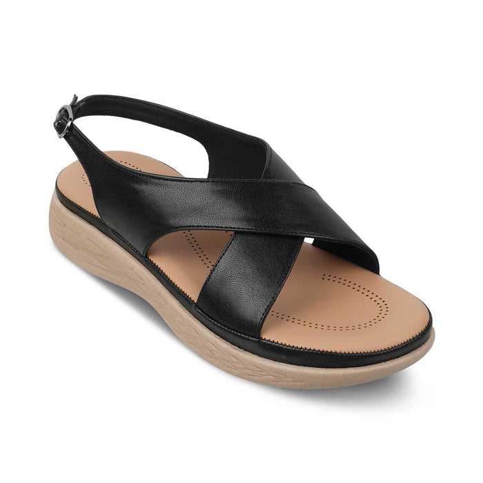 The Havit Black Women's Casual Wedge Sandals Tresmode - Tresmode