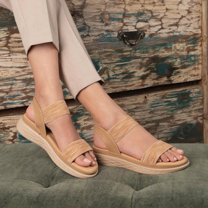 The Hintle Beige Women's Casual Wedge Sandals Tresmode - Tresmode