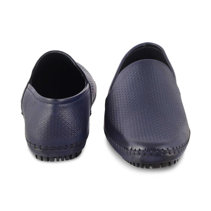 The Kslip Blue Men's Leather Loafers Tresmode - Tresmode