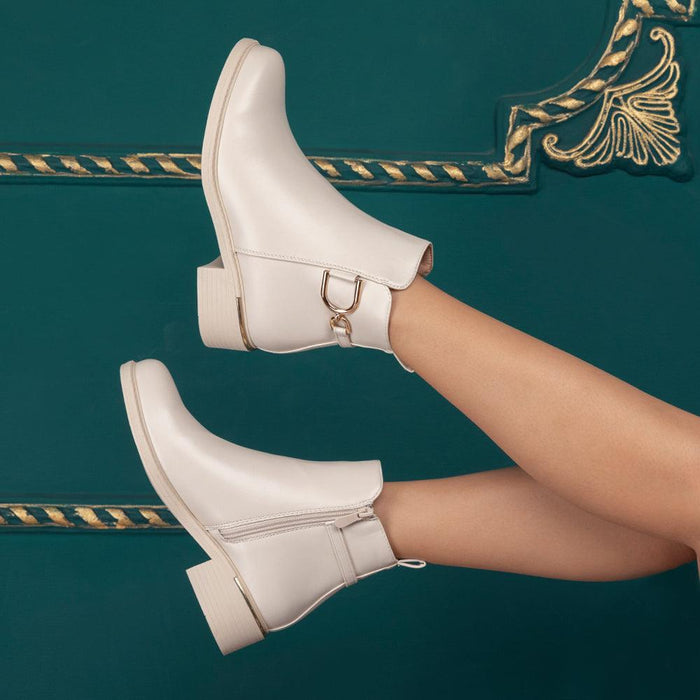 The Lilly Beige Women's Ankle-length Boots Tresmode - Tresmode