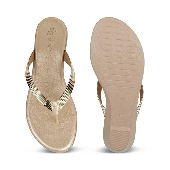 The Macks Gold Women's Dress Wedge Sandals Tresmode - Tresmode