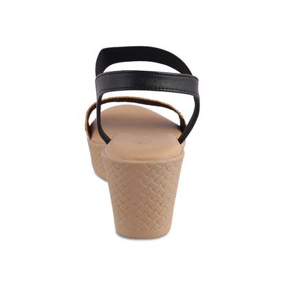 The Medge Black Women's Dress Wedge Sandals Tresmode - Tresmode
